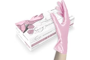 Unigloves FANCY Rose Gants jetables, en nitrile, non stériles, sans poudre, adaptés à un usage alimentaire, protection contre les virus, les champignons et les bactéries, taille M