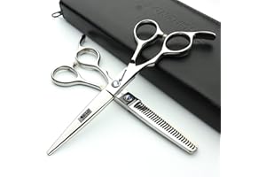 AXEMOORE 6 pouces coiffeur à main gauche, tondeuse à cheveux professionnelle japonaise, ciseaux, coupe de cheveux mince, multicolore en option (6 pouces 2 pièces-B)