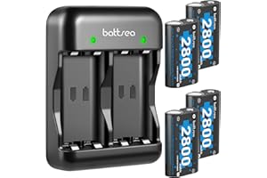 Battsea 4 x 2800 mAh akumulator do ponownego ładowania do konsoli Xbox One/Series Controller ze stacją szybkiego ładowania, kompatybilny z Xbox One/One S/One X/Series S, akcesoria Xbox Controller