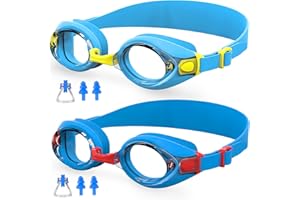 TRUSIEL Kids Swimming Goggles,Swim Goggles for Children Kids Boys Girls Toddler Age 4-13, Anti-Fog Anti-UV Waterproof Comfortable Silicone with Clear Vision and Portable Case