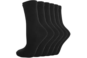 Bonjour Childrens Kids Back to School 6 Pairs Ankle Cotton Rich Plain School Socks Shoe (Sizes 3 yrs - 13 yrs)
