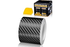 Spurtar Nastro adesivo universale in fibra di carbonio, 5 cm x 6 m Protezione Paraurti per Auto e Moto Antigraffio, Cromo nero 2 inch x 20 Ft