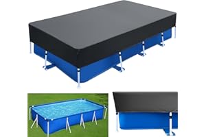 NEWUPZSI Schwimmbad Abdeckung Rechteckig 450 x 220 cm Rectangular Pool Cover Dicker und Langlebiger Abdeckplane Plane Winddicht Regenfest Staubdicht Für Rectangular Frame Pool