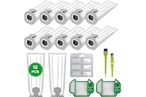 ZQZIQI 12 Stück Staubsaugerbeutel für Vorwerk Kobold VK7 FP7,Staubsauger Beutel Zubehör für Vorwerk Akkusauger VK7 Staubsaugerbeutel,FP7 Premium Filtertüten für Kobold