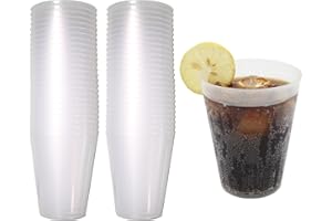 8around-50 Vasos Plástico Reutilizable Flexible y Cañas de Papel. Vaso Cubata 500ml, Blancos Translucidos. Coctel Mojito Sidra Fiestas.