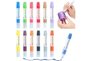 Ovaletta 12 Stück Kerzenstifte, Kerzen Bemalen Set, Wachsstifte für Kerzen, Candle Pen Ideal zum Dekorieren und Gestalten Kerzenfarbe, Keramik Bemalen Set, je 10 ml