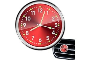 DUBBULON Quartz Clock For Car - Stick On Clock For Car Dashboard | Tiny Small Car Vent Clocks | Waterproof Car Air Vent Clip Clock | For Officess Workbench Locker, Car Decoration