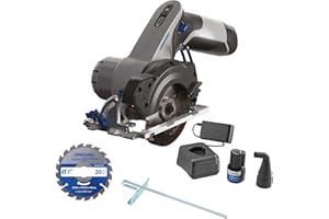Dremel Blueprint CS12V-S1 akumulatorowa piła tarczowa z silnikiem bezszczotkowym z laserową prowadnicą liniową, prowadnica do cięcia ukośnego, 1 wielomateriałowa piła tarczowa, 1 akumulator 2,0 Ah +