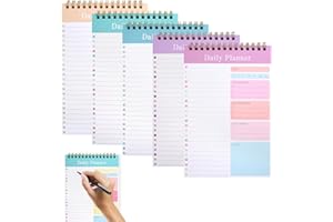 HNONOXY A5 To Do List, 5 paquetes planificador diario sin fecha, 150 hojas A5 Paper Daily Planner con lista TO-DO, cuaderno de espiral, agendas semanales, cuaderno de notas para oficina y escuela