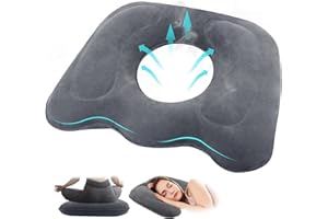 LWMTT Poduszka do siedzenia, ortopedyczna, nadmuchiwana poduszka ortopedyczna do długiego siedzenia na krzesłach biurowych, ergonomiczna poduszka do siedzenia na krześle biurowym, przeciw hemoroidom,