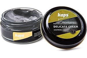 Kaps Crème Délicate – Crème De Cirage Cuir Naturel Et Synthé – Soin Chaussures Professionnel – Soin Intensif Du Cuir Et Nourrissant– Pot Verre 50ml – Plusieurs Couleurs