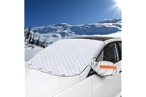 AMSNINK Frontscheibenabdeckung Winter, Windschutzscheibenabdeckung, Auto Abdeckung Winter, Autoabdeckung Winter, Für Vier Jahreszeiten, Uv-Schutz, Sonne, Staub, Schnee, EIS, Frost, 116 * 160cm