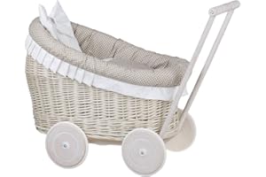 e-wicker24 Alles aus Weide Passeggino Bambole in Vimini Naturale Passeggino Giocattolo Bambina Carrozzina Bambole Passeggini Bambole Carrozzina Giocattolo Bambina Passeggino Passeggi per Bambola