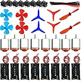 RUNCCI-YUN 8 Set DC Motore Modello - 8pz Mini Motori Rettangolari 1.5V-3V 12000-15000 RPM +Interruttori a Bilanciere+ Eliche+