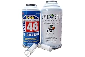 ENVIRO-SAFE R134a Kältemittel Ersatz Klima Gas für Auto A/C Klimaanlage Kühlmittel Klimamittel Refill Set (R134a+PAG46OIL)