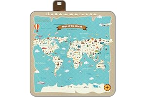 PERLETTI Manta Picnic Impermeable para Niño 200x200 - Manta Camping Picnic Blanket Playa Parque Jardín Senderismo - Alfombra para Exterior Niños Plegable Portátil Multifunción (Globo, 200x200)