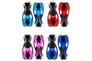 Two Bare Feet Kids Adjustable Diving Fins | Snorkeling & Swimming Flippers with Easy Adjustable Straps | Lightweight, Comfortable Design for Children’s Water Sports