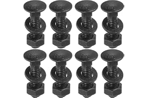 QUARKZMAN Kit med karossbultar M6 x 20 mm, 12 uppsättningar fyrkantiga rundhuvudsskruvar, inklusive brickor och muttrar - oxi