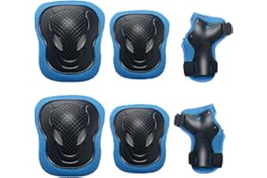 YDYXIEJI Kids Knee And Elbow Pads, 6 PCS Adjustable Kids Sports Protective Gear Set, Breathable Guards Protective Gear With Mesh Bag for Skateboard, Roller Skating, Biking, Skating & Outdoor Sports