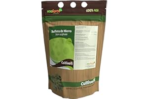 CULTIVERS Sulfato de Hierro Heptahidratado de 1 Kg múltiples uso Hogar y Jardín. Abono Natural para Plantas aporte de Hierro y Reduce de pH del suelo. Colorante para Hormigón efecto Rojizo, Oxidado