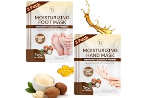 Hand- och fotmask set med sheasmör för torr hud, 6 delar | Med jojobaolja och E-vitamin för en 30-minuters spa-upplevelse