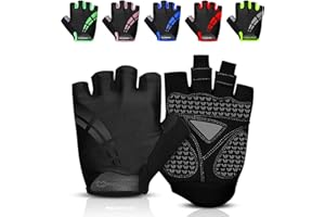 WESTWOOD FOX Guantes de ciclismo para hombre y mujer, guantes unisex con acolchado de gel antideslizante, transpirables, con palma para absorber los golpes, guantes de verano para ciclismo y bicicleta