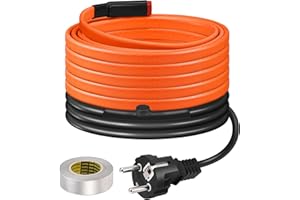 Ruban Chauffant BDDFOTO 25 W/m Pour Réservoir d’Eau et Canalisation de Jardin, Autorégulant Antigel, 5 m