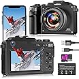 Digitai Camera 4K 48MP Compact Digital Camera for Photography Vlogging with 64GB SD Card,18X Digital Zoom,Dual-lens Selfie Function