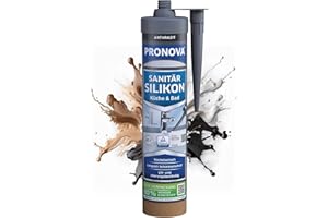 PRONOVA Premium Sanitär Silikon Anthrazit Dusche Bad & Küche Dichtmasse für innen und außen Sicher gegen Schimmel 280ml - Made in Germany Vergilbungsfrei Hochelastisch UV- und alterungsbeständig