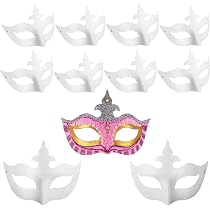 Zrfgbxim Lot De 10 Masques à Décorer Cygne Et Renard - Masques Blancs DIY Pour Peinture Halloween Cosplay