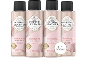 Imperial Leather Pampering Bath Soak, Mallow and Rose Milk, Rich and Creamy Bubble Bath, Gentle Skin Care, Bulk Buy, Pack of 4 x 500 ml