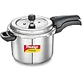 Prestige 4 Litres Svachh Deluxe Alpha Induction Base Outer Lid Stainless Steel Pressure Cooker | Deep lid controls spillage | Silver | Gasket-Release System | Straight Wall | Pressure Indicator