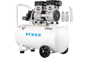 VEVOR Compresor de Aire Ultra Silencioso 50 L, Ultra Quiet Air Compressor 750 W, Compresor de Aire Silencioso de Tanque, 230 V 50 Hz, 68 dB, Compresor Ultra Silencioso para Reparaciones en el Hogar