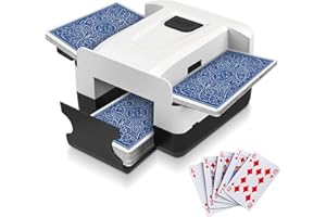 DELOUSIBER Rechargeable Automatic Card Shuffler for 2 Decks, Fast & Quiet Electric Poker Card Shuffling Machine, Anti-Jamming for Poker, Blackjack, Perfect for Game Nights, Parties, Gifts for Men/Dad