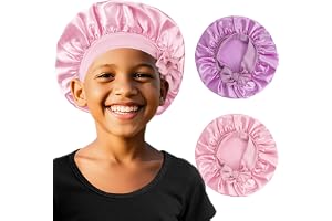 AOOWU Barn Duschmössa, 2 Stycken Justerbar Sidekap för Barn Satin, Återanvändbar Duschmössa för Kvinnor och Barn, Mjuk Andnin