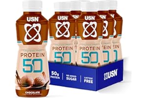 USN Trust 50 Protein Shakes Chocolate 6 x 500ml – High Protein Ready to Drink – 50g Protein – Low Fat – No Added Sugar – Lactose-Free – Guilt-Free Shakes for Muscle Recovery - Packaging may vary