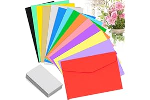 KINGOZOYI 56 Pezzi Buste Colorate con Bianco Biglietti Auguri, 11.5 x 8cm, per Matrimoni, Compleanno, Feste, Regali e Biglietti di Auguri, 14 Colori