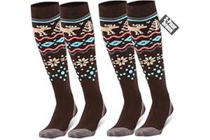 FAYHIJUN Lot de 2 paires de chaussettes de ski pour homme et femme - En laine mérinos Performance - Chaussettes de sport chaudes - Chaussettes thermiques pour filles et garçons - Pour le ski, le