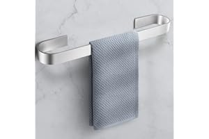 sprecenk Porte Serviette Salle de Bain sans Percage, 40 cm Anneau Porte-Serviettes Murale Auto-adhésif Porte Torchon Cuisine Support de Serviettes pour Salle de Bain et Cuisine, Argent