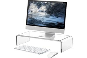 guofa Support de moniteur en acrylique, table en acrylique, rehausseur de bureau pour ordinateur portable, écrans, ordinateur, ordinateur portable, bureau surélevé pour PC, (34 x 19 x 10 cm)