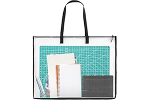 SYNHHERGYX Art Portfolio Bag, 19 x 25 Inch Portfolio Folder for Artwork Large Art Portfolio Case Clear Mesh Storage Bags with Handle and Zipper for Posters, Bulletin Boards, Scrapbooks, Keepsake, Art Supplies