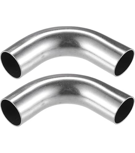 M METERXITY 2 Pezzi Curva A Mandrino 90 Gradi OD 1 Pollice Spessore 1,5 mm Tubo Di Scarico In Acciaio Inox 304 Per Sistema Di Scarico Modificato Auto Curva Per Ringhiera Altezza