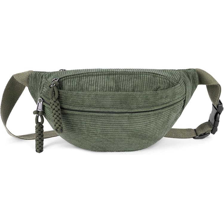 Sac Banane Velours Côtelé Marron - Bandoulière Réglable Unisexe, Pour Sport, Voyage, Quotidien
