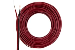 SEKI Câble de haut-parleur 2 x 0,50 mm2 – 25 m – Rouge/noir – CCA – Câble audio – Câble de boîte