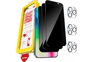 Milomdoi 3 Piezas Protector Pantalla para iPhone 16 Pro Max Privacidad Antiespias Cristal Templado con 3 Piezas Protector Cámara Protector de Pantalla