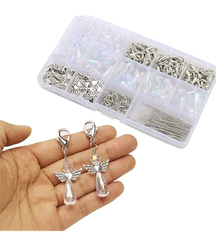 HERZWILD Beschermengel Sleutelhanger Set – 50 Stuks DIY-kralenset Voor Bruiloft, Doop & Cadeau