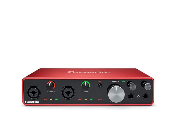 Interface Audio USB Focusrite Scarlett 8i6 3rd Gen Pour L'enregistrement, La Composition Et Le Streaming — Des Enregistrements Haute Fidélité, De Qualité Studio, Avec Un Son Transparent