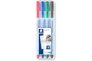 Staedtler Lumocolor 305F WP4-1. Rotulador borrable de punta fina. Estuche con 4 marcadores de colores variados.
