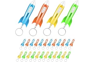 Piucrty Mitgebsel Kindergeburtstag Raketen Mini Taschenlampe Schlüsselanhänger Kinder 24Pcs Nützliche Gastgeschenke Kleinigkeiten Give Aways Tombola Preise Kleine Geschenke Wundertüte Goodie Bag