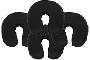 BODYPRO Fitted Deluxe Face Cradle Cover for Massage Tables: Brushed 100% Cotton. Fits All Standard Fest Rest Cushions. Pack of 4. [Black]